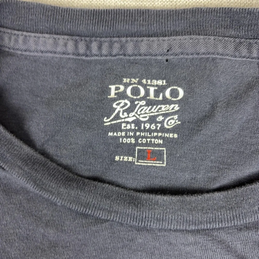 Polo Ralph Lauren Shirt Mens Large Blue Anchor Graphic Tee Nautical Cotton